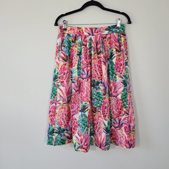 J. Crew Factory Floral Midi Skirt - Pink and Green - Picture 4 of 12